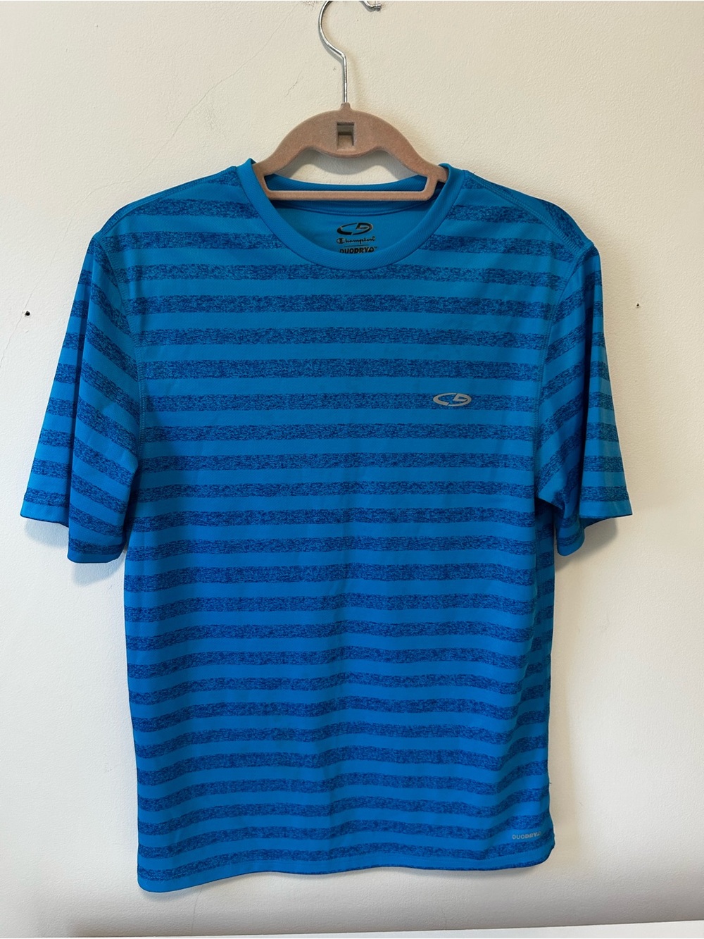 C9 by Champion Blue Striped Crew Neck Tee